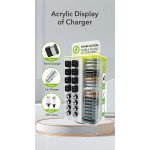 Wholesale 72pc Power Station Countertop Display with Refillable House Wall, Car Charger Adapters and Lightning IOS, Type-C, Micro V8V9 USB Cable (72pc and 1 Display Station)